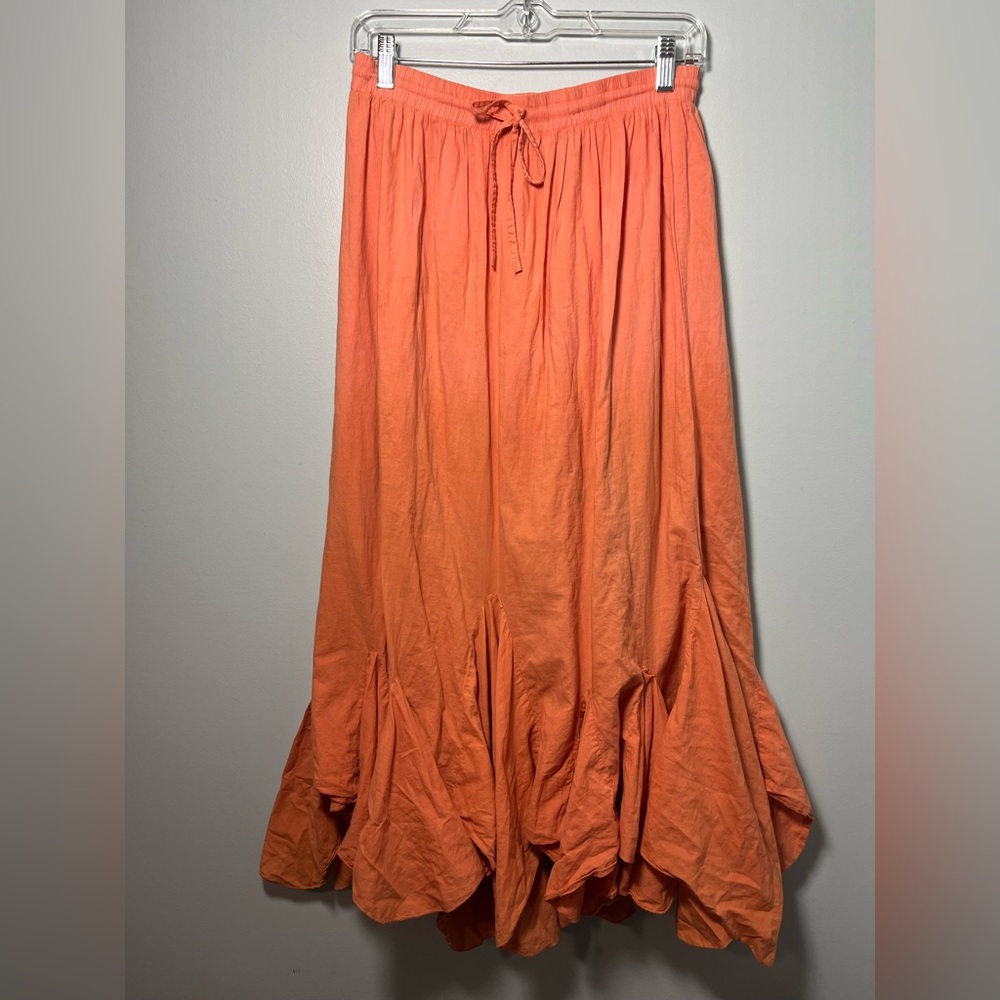 • Orange Long Flowy Skirt